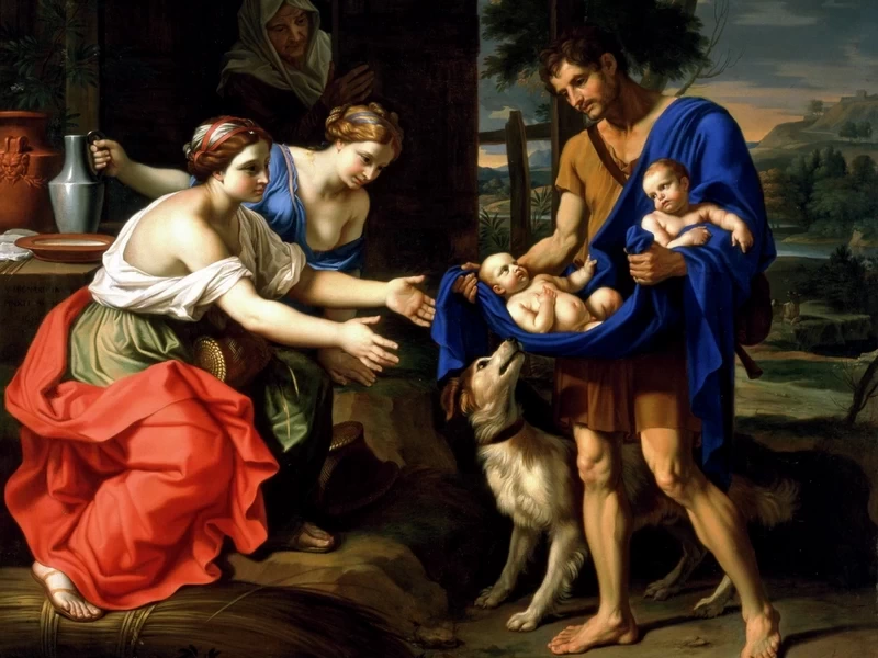 1606-Nicolas Mignard - Il pastore Faustulo che porta Romolo e Remo alla moglie- Dallas Museum of Art